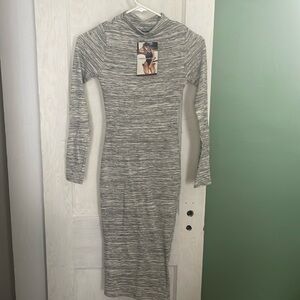 Naked Wardrobe gray / white / black shade maxi dress. Brand new with tag.